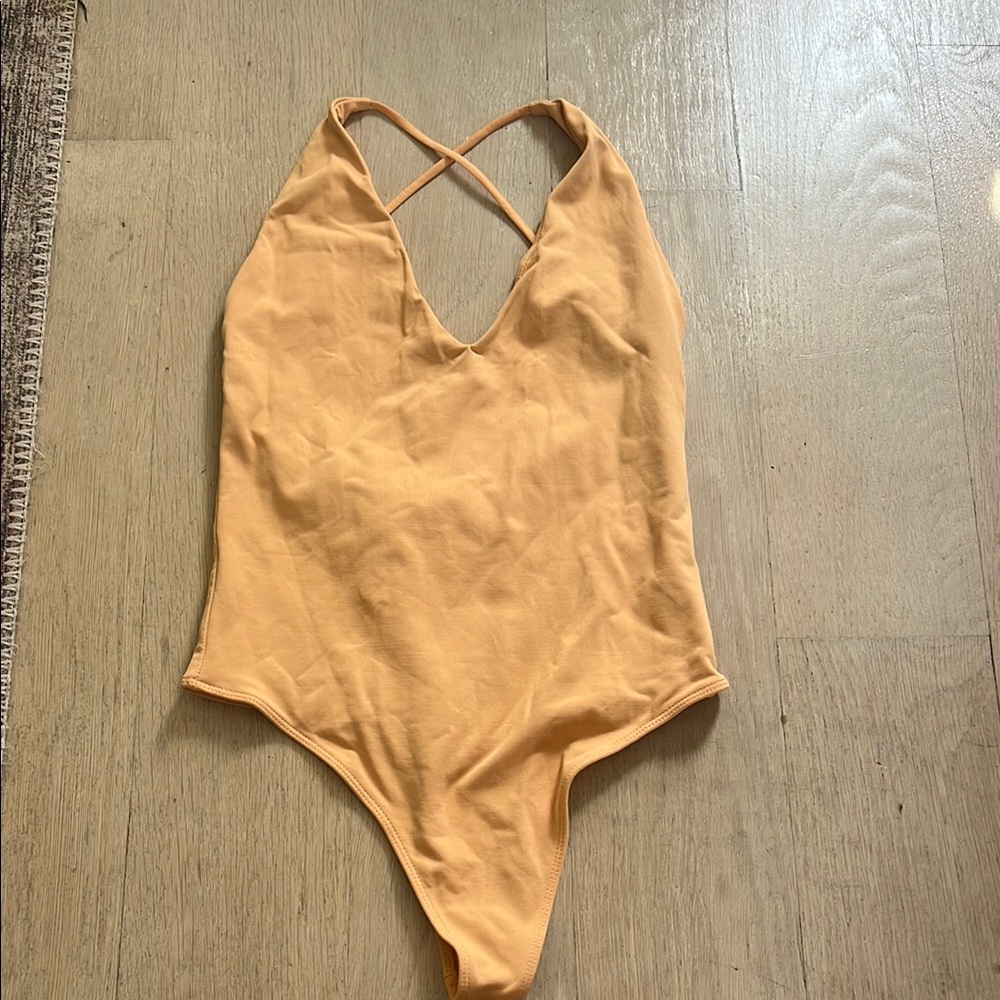 Babaton Orange Bodysuit Top